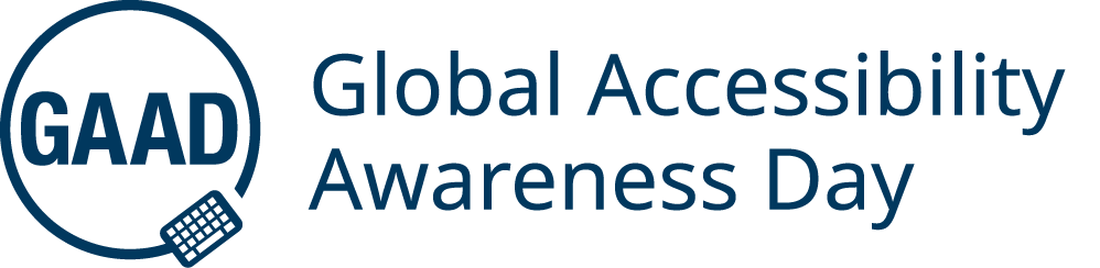 GAAD logo in navy next to the text Global Accessibility Awareness Day